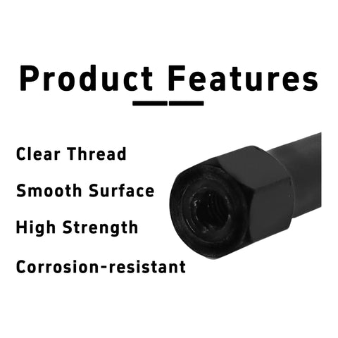 Sweet 6-Piece M3 X 45MM Hex Aluminum Standoff Spacer Columns Rock Solid Building Blocks for Your RC Plane Fpv Drone and CNC DIY Projects Anodized Black Finish features clear thread, smooth surface, high strength.