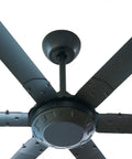 78 Inch Six Blade Ceiling Fan Powered By A Durable Brushless Dc Motor Delivering Badass Cooling Energy Right To Your Garage Or Backyard Pushing Raw Airflow Up To 11896 Cfm Reversible Structure Paired With An IrRemote Controller Rolls Super Smooth - close-up view of fan blades and motor.