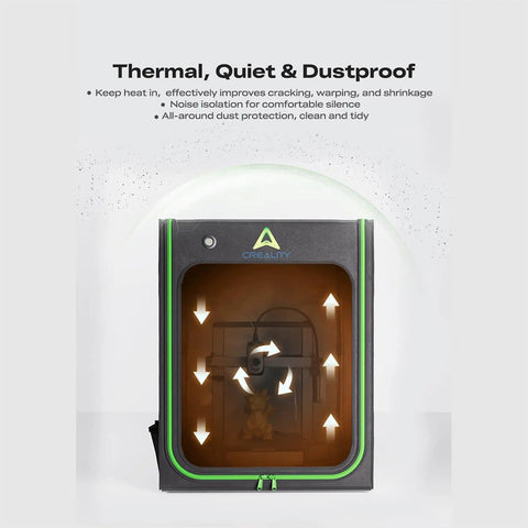 3D Printer Enclosure With Temperature Control And LED Lighting, Dustproof, Noise-Reducing Housing, Large Viewing Window For CR-10 Smart Pro And Smaller Printers, Pro-Grade Protection, Easy Access, 700x750x900mm showing thermal and dustproof features