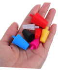 Gleavi 35 Piece Silicone Tapered Plugs Kit Seals Tubes Perfect For Spray Painting, Anodizing, And Powder Coating To Keep Debris Out During Industrial Jobs. Assorted silicone tapered plugs in hand