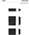 Triple Shower Niche Organizer In Black With Three Shelves Recessed Tileable Surface Ready To Tile 16 Inch Width 40 Inch Height 4 Inch Depth