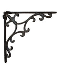 Built Tough Cast Iron Shelf Bracket Set 10 By 10 Inches With Ornate Fleur De Lis Design Decorative Wall Shelf Support Matte Brown Finish