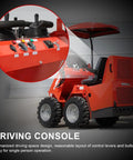 Mini Skid Steer Loader HY480D 23HP V Twin Honda GX690 Gas Engine, showing control console and sit down operation.