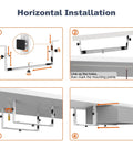 Transform Your Battle Station With This Rock Solid Under Desk PC Mount Bracket showing horizontal installation steps for mid and mini towers.