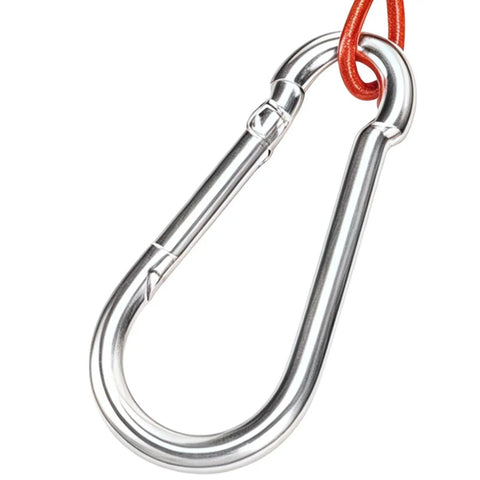 Breakaway Cable For RV Trailers 4 Foot Or 6 Foot High Strength Flexible Towing Lanyard carabiner close-up