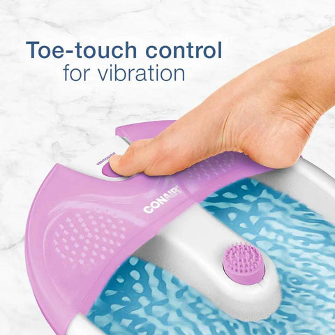 Toe touching control of At Home Foot Spa Bath With Vibration Massage Deep Basin And Jets For Relaxing Pedicure Foot Massager