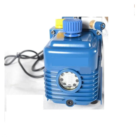 Front view of Heavy Duty 2L Two Stage Rotary Vane Vacuum Pump With Built In Solenoid Valve 250W Motor showing pressure gauge.