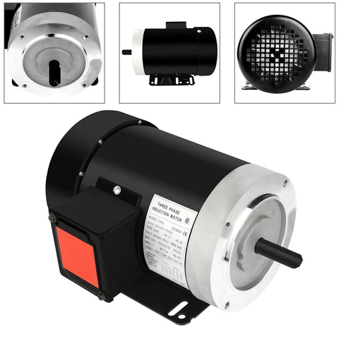 2HP Three Phase Electric Motor 3450 RPM For General Purpose Workhorse Use 60Hz 230V And 460V TEFC 56C Frame Five Eighth Inch Shaft