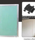 Heavy Duty Aluminum Drywall Access Panel With Flush Mount Hidden Inspection Door, seamless gypsum cover and magnetic closure mechanism.