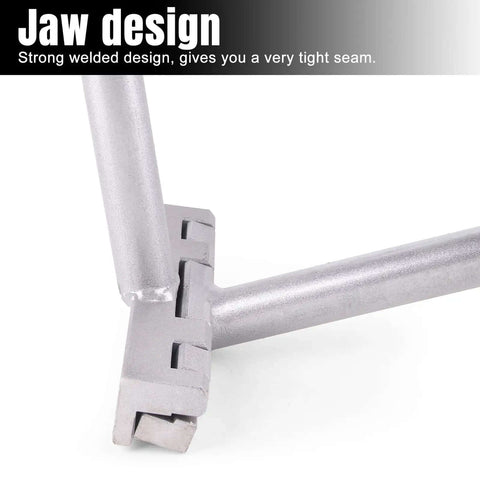 Close-up of Pro Grade Hand Seamer Tool for Sheet Metal with strong welded jaw design, part of 2 in 1 Standing Seam Pliers