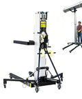 Heavy Duty Portable Material Lift Tower With Manual Crank Winch Elevator For HVAC Construction and Stage Truss Rigging, 16.4 feet high.