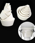 Close-up of nesting rubber stoppers for Pro Grade 1000ml Buchner Funnel Kit With Vacuum Filter Flask Heavy Wall Borosilicate Glass Filtration Set