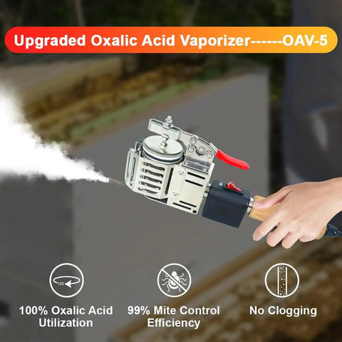 Oxalic Acid 12V Beehive Vaporizer for Varroa Mites with heat insulation, steady temperature, and no residue, held by user