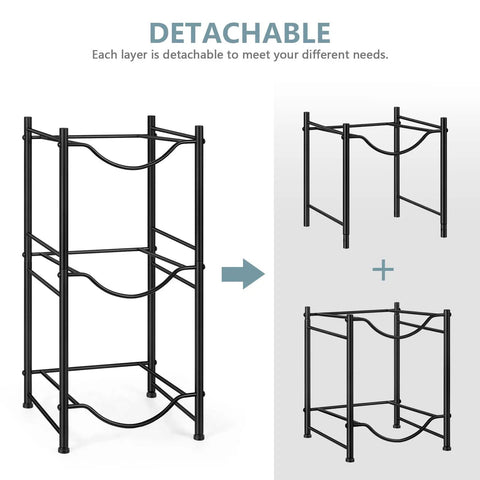 Three Tier Water Jug Rack For Five Gallon Bottles Detachable Bottle Holder Organizer Space Saving Storage Rack Black