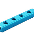 Aluminum Air Manifold Block 4 way 7 port 1/4 inch PT threaded for pneumatic systems, high flow air distribution, side angle