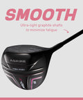 Smooth titanium driver from All-In-One 16-Piece Women's Golf Club Set, right-handed, with ultra-light graphite shaft.