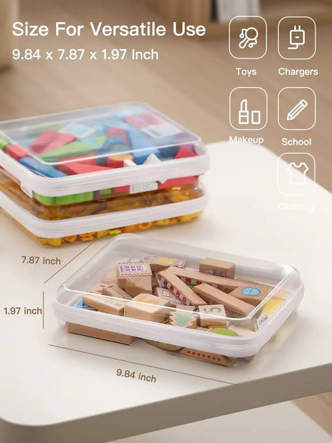 3 Pack Large Clear Hard Shell Zippered Organizer Case Set For Diaper Bags, Cosmetics, Toys, And Pencil Storage, Waterproof Durable Plastic Pouches