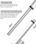 Justech 12V heavy-duty linear actuator, silver finish, with mounting hole and head bracket