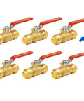 Half Inch No Lead Brass Push To Connect Ball Valve Water Shut Off For PEX Copper CPVC PE RT Plumbing With Disconnect Clip Pack Of 6