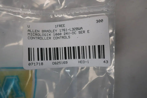 Label on packaging for MicroLogix 1000 Controller 24V DC SER E 1761-L32BWA Replacement Part For PLC Systems With Broken And Cracked Plastic Housing For Parts Or Repair D625169