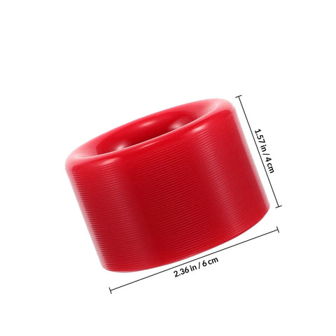 Red 92A Quad Roller Skate Wheels Replacement For Speed Skates Indoor Outdoor Use Grippy Anti Slip PU PP Wheels Stable Performance For Smooth Rides On Streets Rinks And Skate Parks, showing red wheel with dimensions 2.36 in by 1.57 in