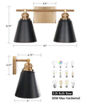 4 Light Black And Gold Vanity Light With Metal Shade Dope Modern Farmhouse Style Over Mirror 30 Inch Bathroom Vanity Lighting