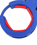 3 Pack 65mm Cable Tray Pulling Rollers Dark Blue Screw In Wire Guide Pulleys For Easy Tray Setup And Quick Wire Routing Smooth Rotation With Red Axle Wire Protection Durable And Versatile, blue and red roller close-up