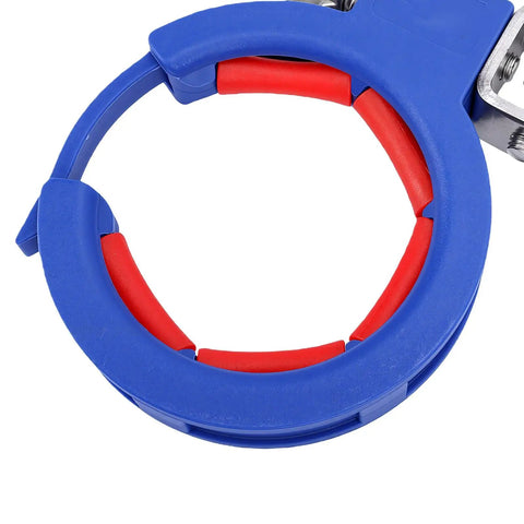 3 Pack 65mm Cable Tray Pulling Rollers Dark Blue Screw In Wire Guide Pulleys For Easy Tray Setup And Quick Wire Routing Smooth Rotation With Red Axle Wire Protection Durable And Versatile, blue and red roller close-up