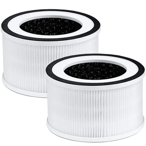 2 Pack True HEPA Replacement Filters For Fillo Halo Allo Air Purifier with 3-stage filtration and carbon layer