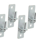 Heavy Duty Wall Mount Gate Hinge Set Featuring Four Galvanized Iron Plates, showcasing four sturdy hinge plates for smooth barn door operation.