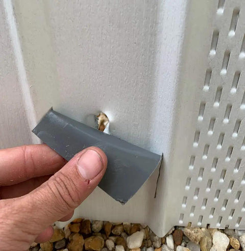 Application of 6 By 12 Inch White Fix It Patch Kit For Cracked Bathtub And Pool Liner Roof Skylight Vinyl Siding And Skirting