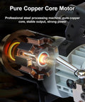Close-up of the pure copper core motor used in the Smooth Operator Handheld Electric Hydraulic Rebar Bender for efficient steel processing.