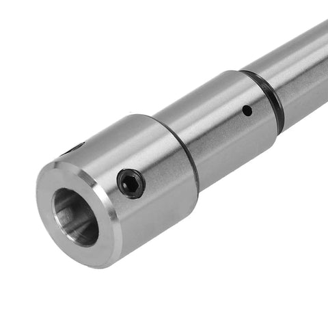 Close-up of Beefy Drill Chuck Arbor For Morse Shank MT3 To 19.05mm Annular Cutter Sleeve Industrial Tool, solid steel, side view