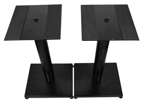 RS21B 21-Inch Steel Speaker Stands for Bookshelf Speakers and Studio Monitors, Rock-Solid 60 Lbs Per Stand, Cable Management, Anti-Vibration Pads, Black, Pair for Home Audio and Professional Mixing