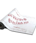 Heavy Duty Heat Resistant Roof Underlayment Wind And Water Seal Roll Flexible Non Slip Polymer surface in a roll, showing brand and labels.