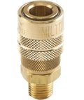 Industrial 1/4 Inch NPT M Style Quick Connect Air Fitting Coupler Set Box Of 10 brass component close-up