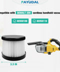4 Pack Replacement HEPA Filters For DCV501HB And DCV5011H, No Fuss Quick Swap For 20V Cordless Handheld Vacuum, Includes Foam