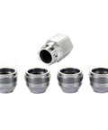 Cone Seat Under Cap Wheel Lock Set M14x1.5 Thread Size Four Pack In Silver With 22mm Hex And .893 In Overall Length.