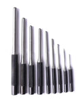 Rock Solid 9 Piece Steel Multi Size Round Head Pin Punch Set With Grip Handles For Quick Pin Removal And Heavy Duty Rolling Tasks At The Shop Or Home Garage Today, nine punches