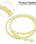 Flexible curve router guide made of green polyurethane, featuring brass bushings, for woodworking projects.