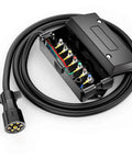 Straight Up Heavy Duty 6 Foot 7 Way Trailer Plug Cord With Sealed Junction Box showing 7-pin wiring harness with waterproof seal.