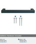 Monument Matte Black Cabinet Pull 5-1-16 Inch Center-To-Center with screws, sleek modern drawer handle for furniture, 1 pack