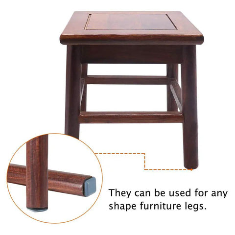 Heavy Duty Teflon Furniture Sliders For Carpet And Hardwood With 20 One Inch Square Sticky Glides, showing table legs fitted with slider pads.