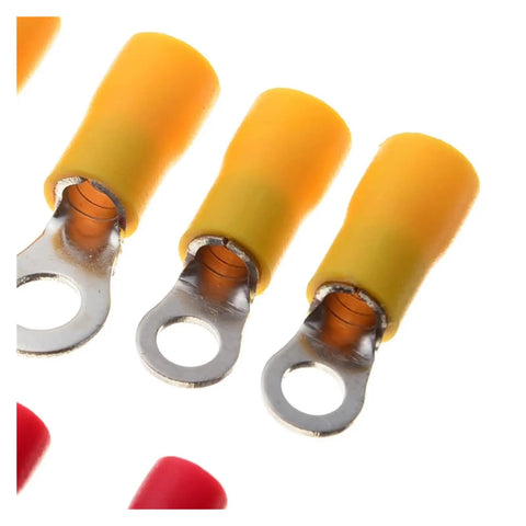 Rock Solid 650Pcs Assorted Insulated Terminals And Crimp Butt Ring Connectors For Electrical Wire Cable Kit, yellow ring terminals