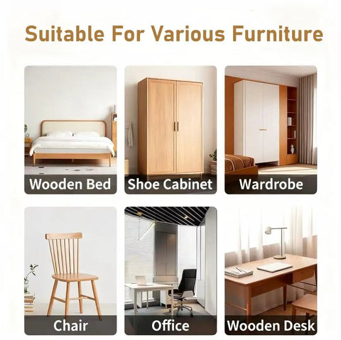Heavy Duty Stainless Steel Straight Brackets And Tough As Nails Repair Plates For Furniture Fixes And Bed Frame Upgrades With A Zero Hassle Screw Kit 10 Pack Set shown on various wooden furniture.