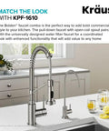 Purita No Lead Kitchen Water Filter Faucet With Spot Free Stainless Steel Finish next to Kraus KPF-1610 commercial style faucet.
