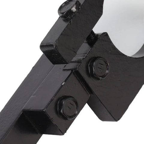 Close-up of solid steel black angle grinder adapter for the Straight Up Heavy Duty Angle Grinder To Belt Sander Conversion Attachment.
