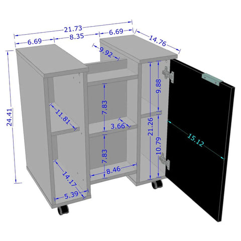 Dimensions of the Easy Pedestal Sink Vanity Cabinet With Open Shelf Storage For Small Bathrooms, 21.73 Inch White Carrara Finish
