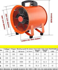 Badass Portable Fume Extractor With 220V High Velocity Industrial Blower For Garages And Workshops Plus Flexible PVC Duct dimensions diagram