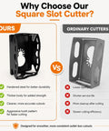 Comparison of Heavy Duty Square Slot Cutter For Oscillating Tools and ordinary cutter, highlighting durability and cutting efficiency differences.